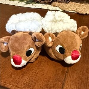 Cozy Brown Reindeer Baby Walker Shoes